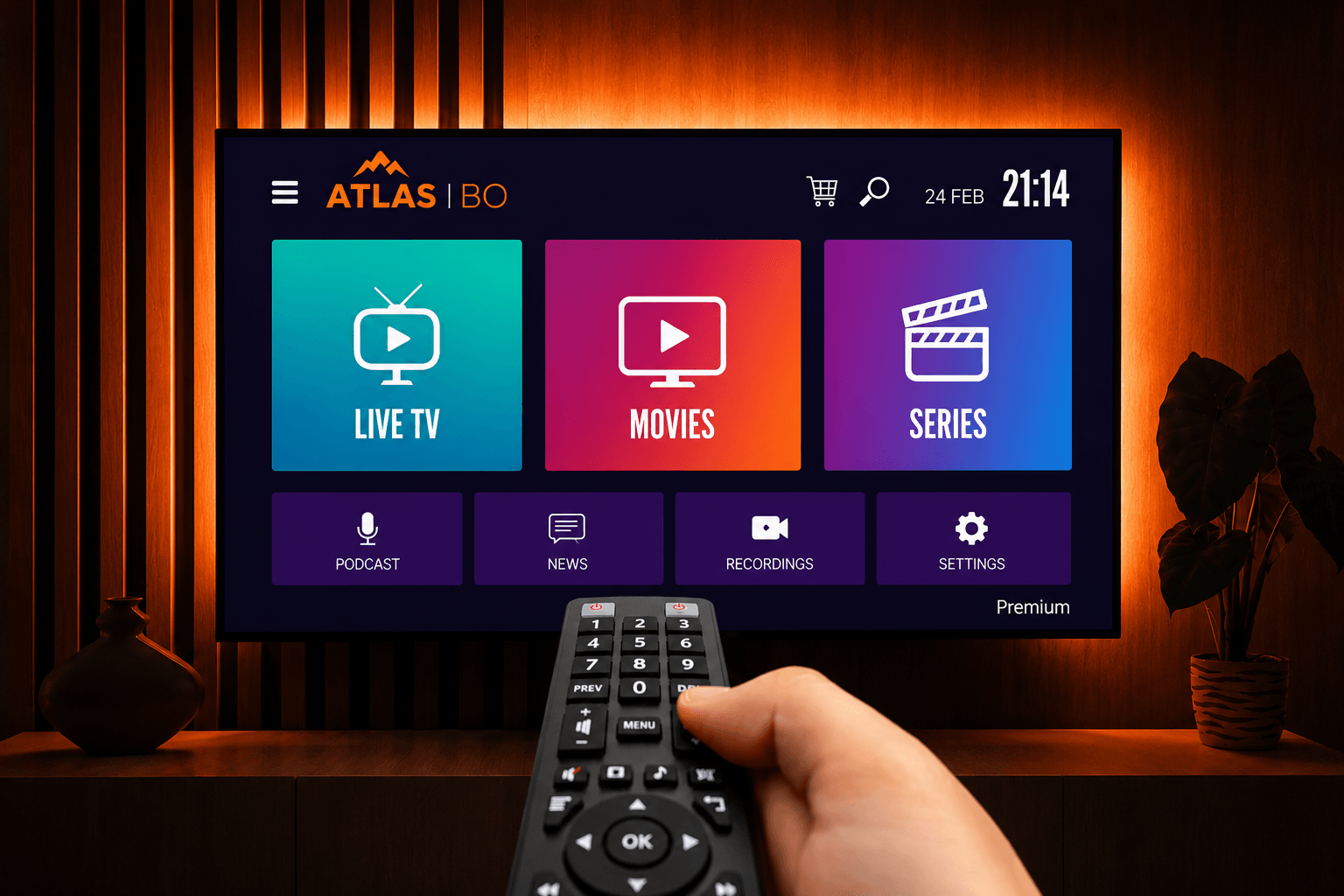Interface atlasibo IPTV premium